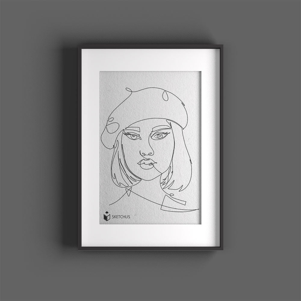 Personalized Poster in One Line Art - Convert photo to line drawing