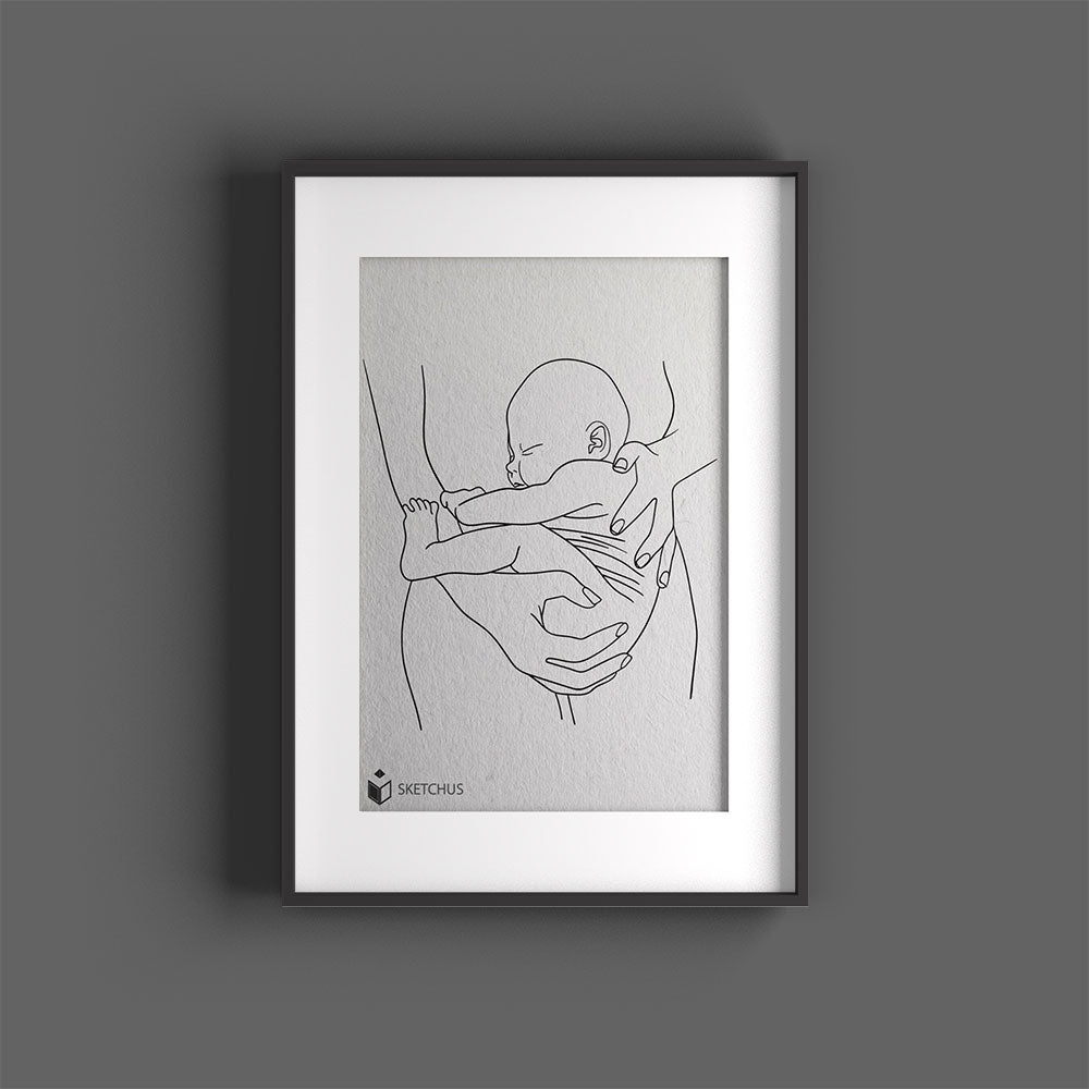 Personalized Poster in One Line Art - Convert photo to line drawing