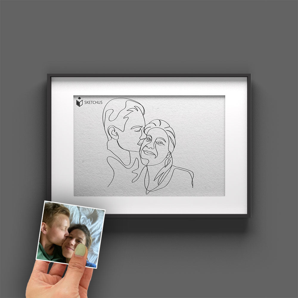 Personalized Poster in One Line Art - Convert photo to line drawing